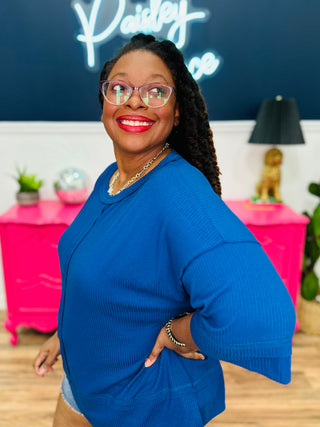 More For You Top - Lt Navy - FINAL SALE