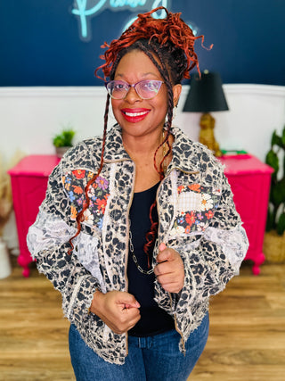 POL Long Sleeve Patchwork Jacket