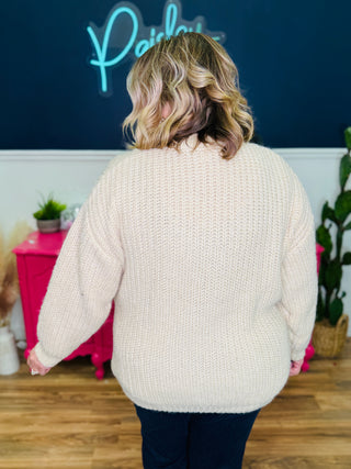 V-Neck Chunky Knit Cardigan