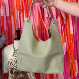Montana West Hobo Bag & Pouch Set - Light Green