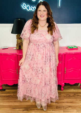 Blush Petals Maxi Dress