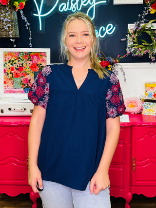 Navy Meadow Top