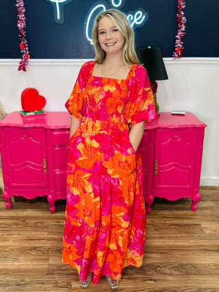 Blushing Garden Maxi Dress
