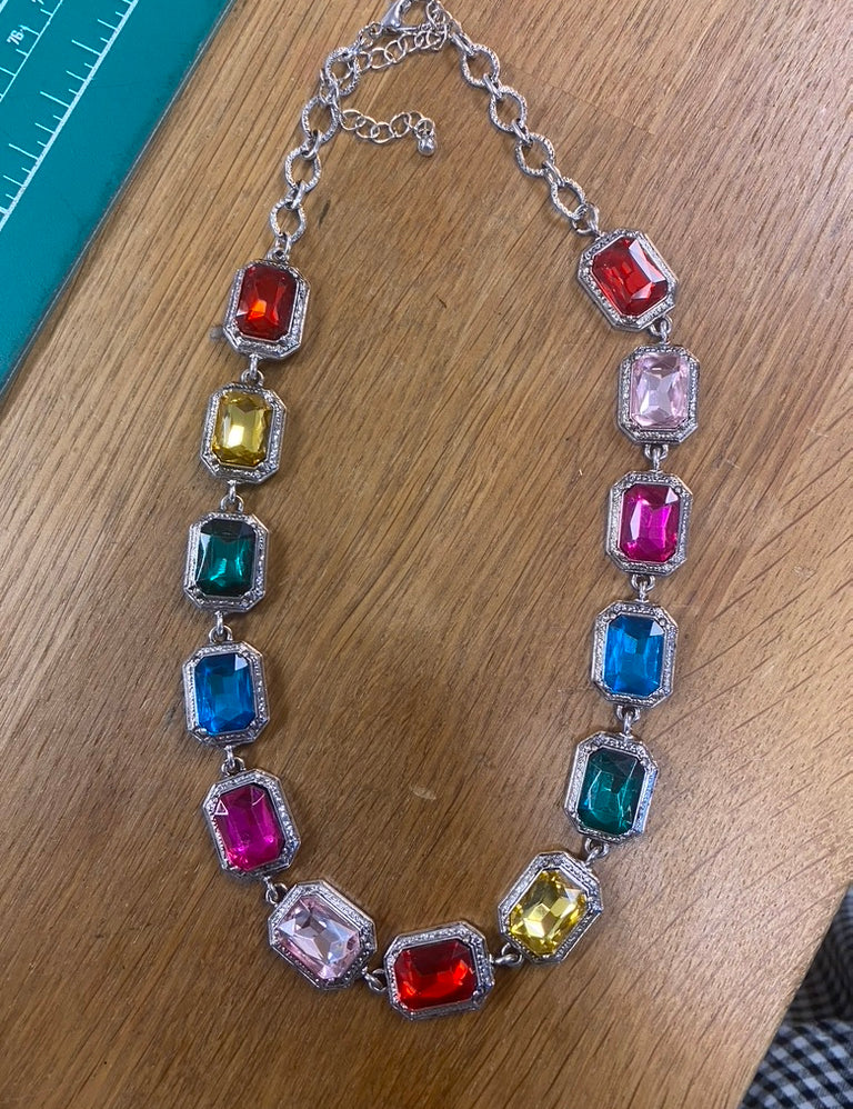Faye Rainbow Crystal Necklace