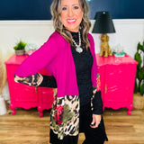Animal And Floral Print Color Block Cardigan - LAST ONES FINAL SALE
