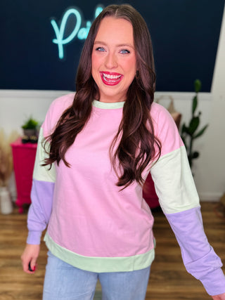 DEAL Color Block Pink Green & Lab Top