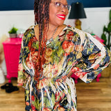 Velvet Floral Gathered Top - LAST ONES FINAL SALE