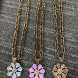 Petal Flower Pendant Gold Necklace - 3 Colors - PREORDER