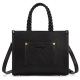 Wrangler Floral Print Braided Tote Bag - Black