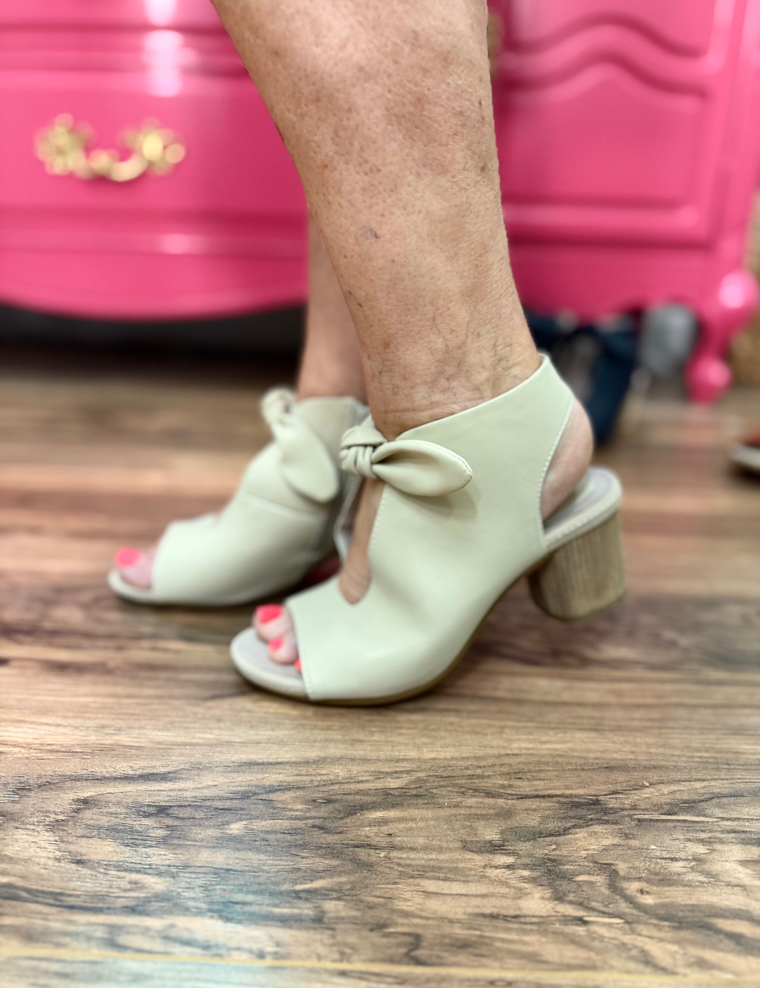 Mora Bow Block Heel - Nude - LAST ONES FINAL SALE