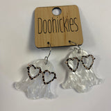 2" Nerdy Ghost Acrylic Dangle Earrings - Halloween