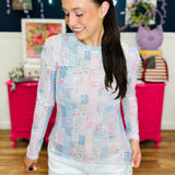 Pretty in Patchwork Mesh Top