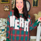 Merry In Plaid Top
