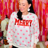 "Merry" on Polka Dot Sweatshirt  - PREORDER