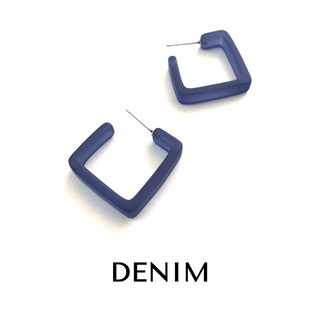 Square Frosted Lucite Hoop Earrings