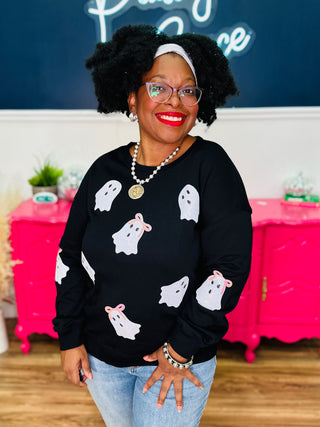 Sequin Ghost Pullover