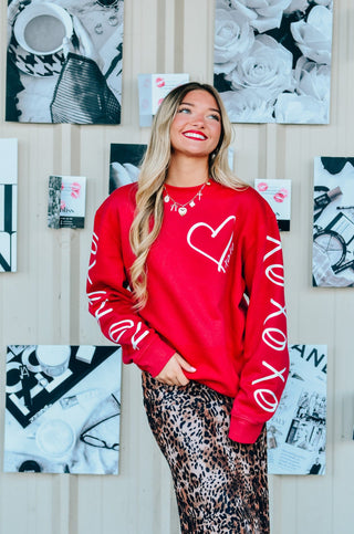 Hugs & Kisses Red Sweatshirt - PREORDER