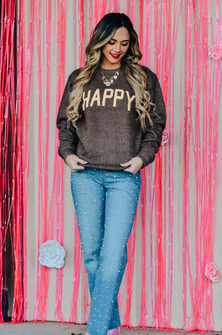 Happy Puff Knit Sweater - PREORDER