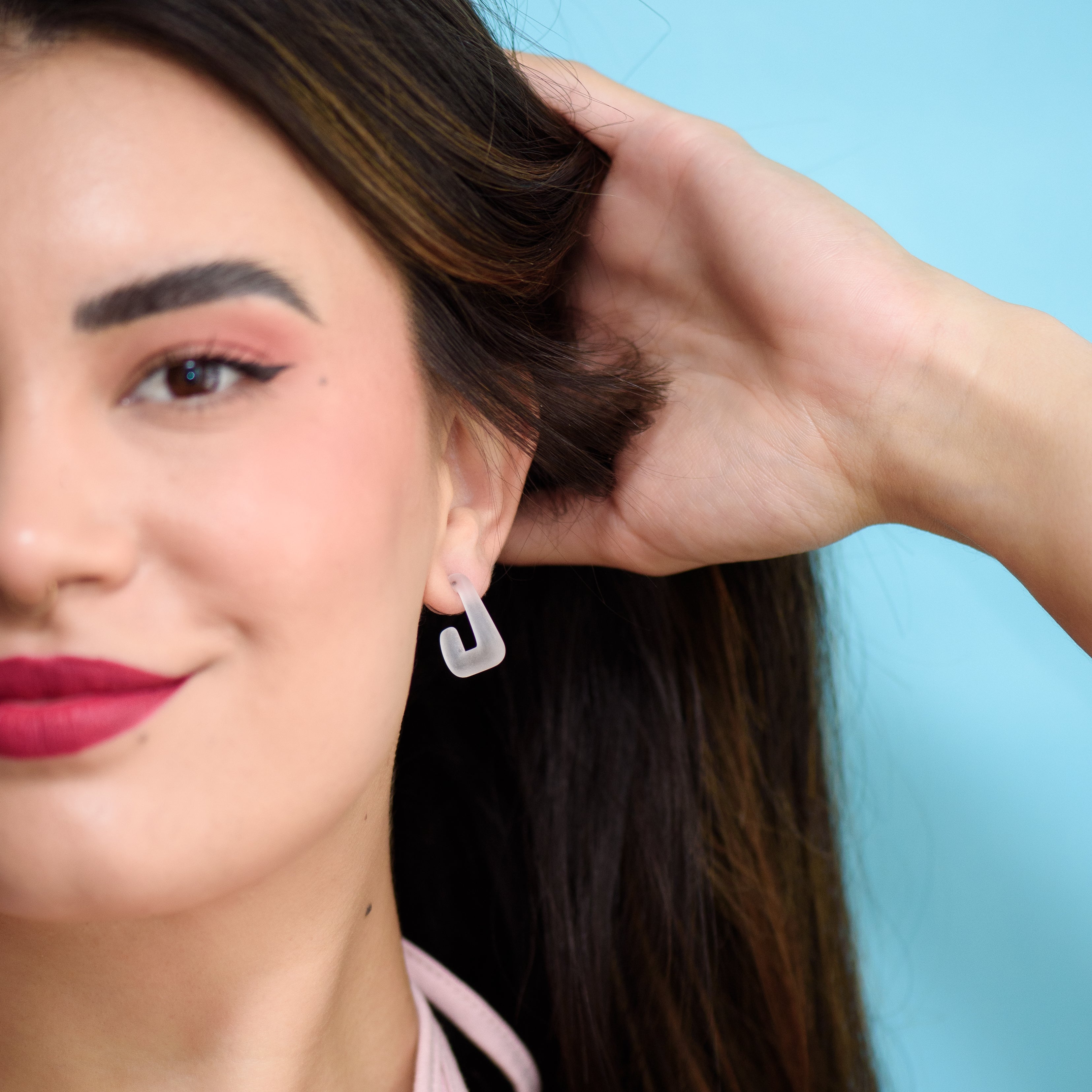 Elle Frosted Hoop Earrings - PREORDER