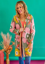 Load image into Gallery viewer, Groovy Get Down Cardigan - Sage/Pink - FINAL SALE
