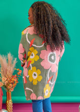 Load image into Gallery viewer, Groovy Get Down Cardigan - Sage/Pink - FINAL SALE
