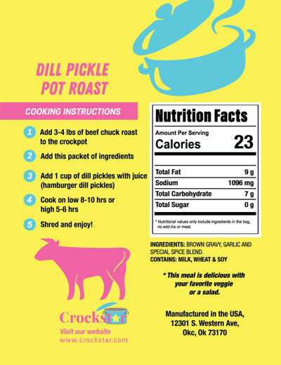 PREORDER -  Crockstar - Dill Pickle Pot Roast