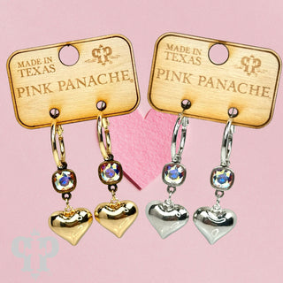 Michelle Heart Earrings by Pink Panache -2 Colors