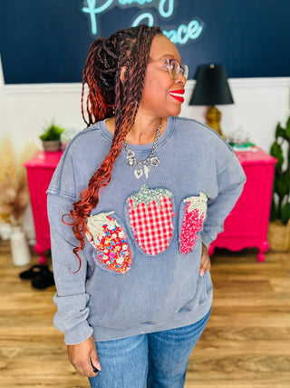 Berry Patchwork Sweatshirt