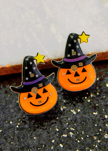 Witchy Pumpkin Light Up Earrings