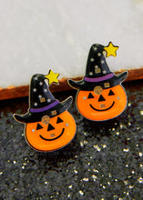 Load image into Gallery viewer, Witchy Pumpkin Light Up Earrings
