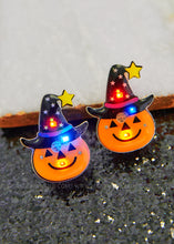 Load image into Gallery viewer, Witchy Pumpkin Light Up Earrings
