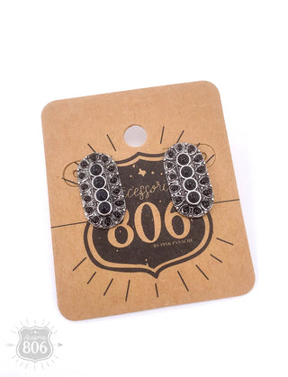 DEAL - Stone oval post earrings806-E362SMLT