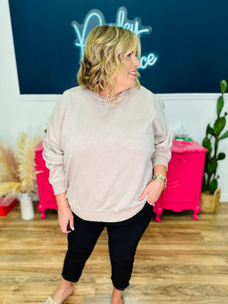 Petra Acid Wash Oversized Pullover - Ash Mocha