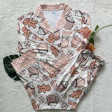 PJ Set - Button Down Short Sleeve Gingerbread  - Preorder