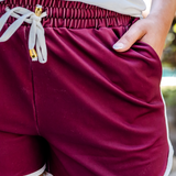 PREORDER- True Maroon Drawstring Everyday Shorts