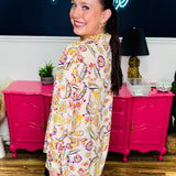 POL Button Down Floral Long Sleeve Top - Cream Multi - FINAL SALE