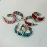Devon Stone Crystal Hoop Earrings - 3 Styles