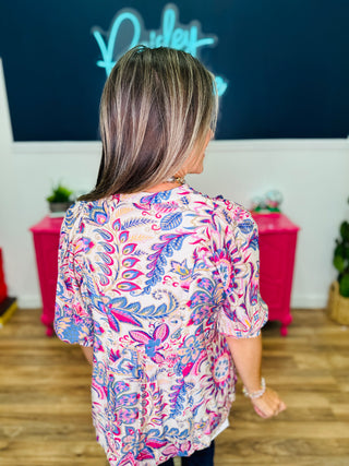 Bloom Your Way Top - Blue