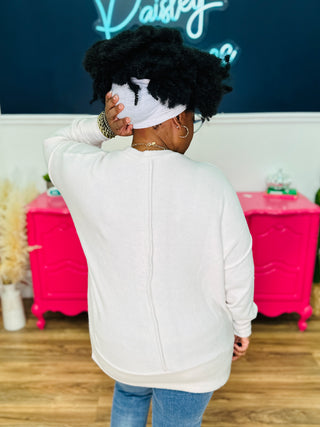 Lori Drop Shoulder Oversized Sweater - Sand Beige