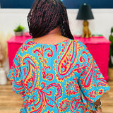 Colorful V-Neck Paisley Top - LAST ONES FINAL SALE