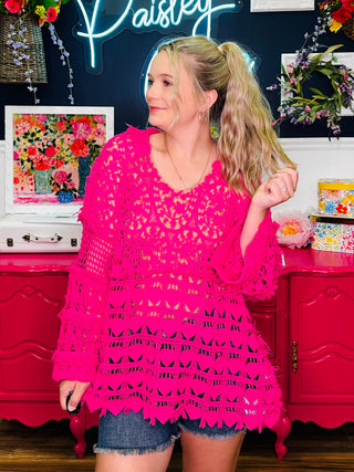 Hot Pink Crochet Top