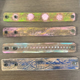 Leather Tooled Cuff Bracelet - 4 Styles