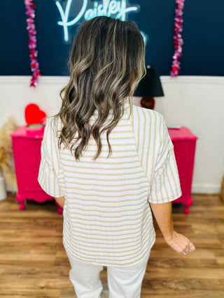 Keeping Me In Line Top - Taupe