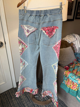 Patchwork Stretch Jeans
