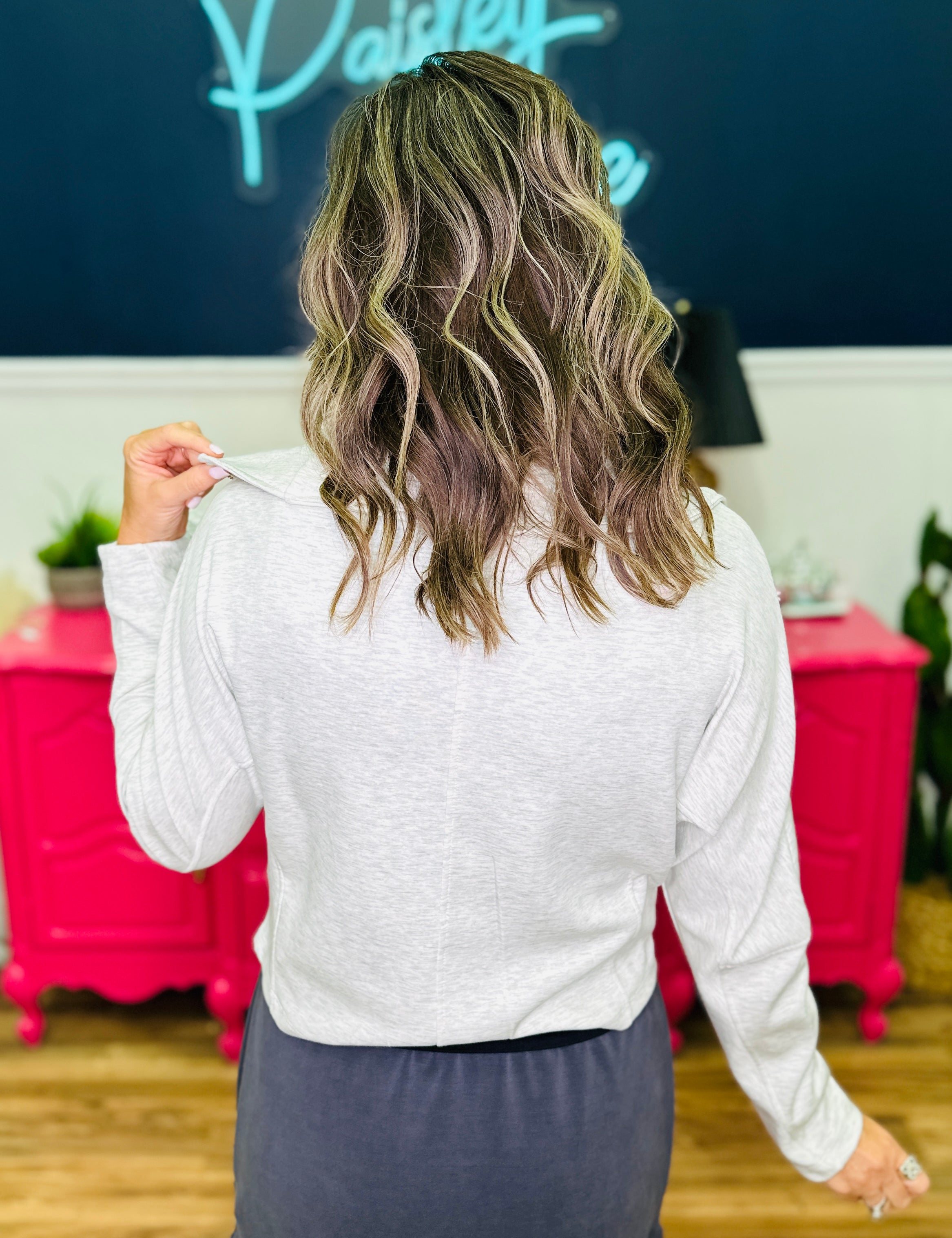 Ash Grey Scuba Zip Jacket - LAST ONES FINAL SALE