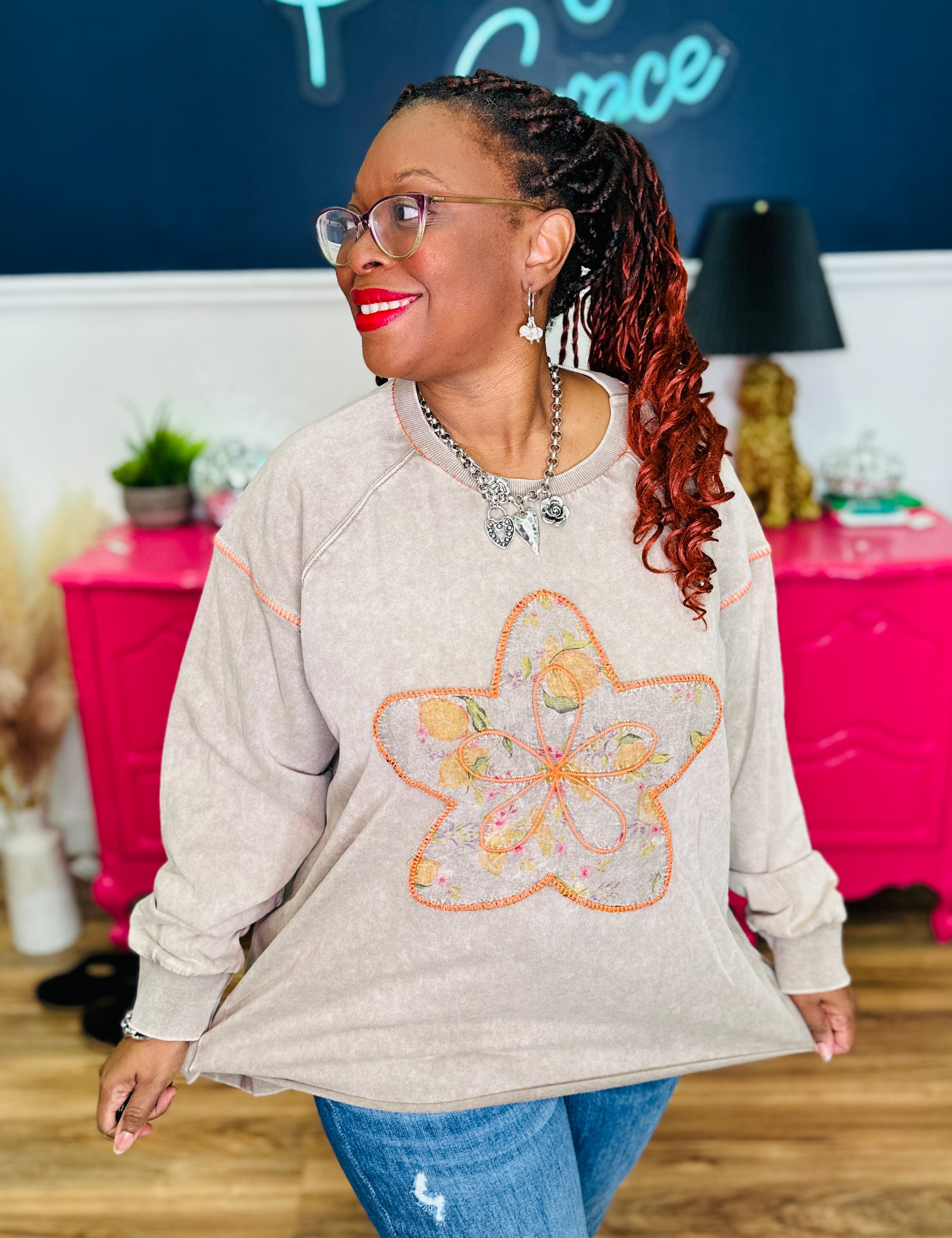 Stitched Star Sweatshirt - FINAL SALE