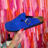 Juniper Suede Clog - Royal Blue