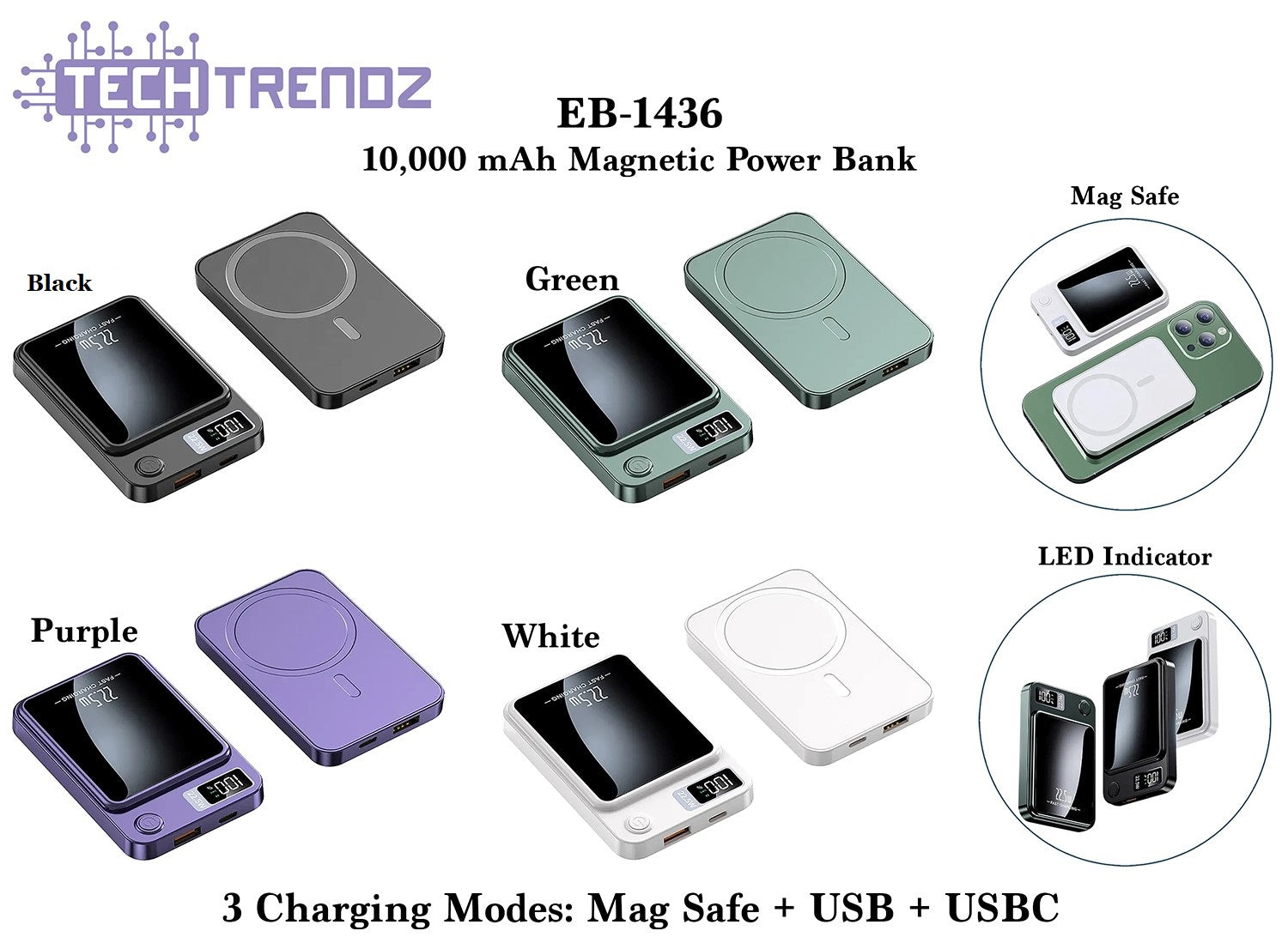 10,000 mAh Power Bank Wireless Charger  - PREORDER