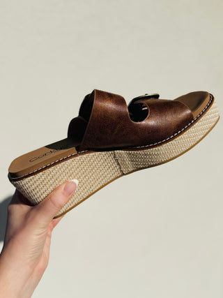 Manifest Wedge Sandals by Corkys - Cognac