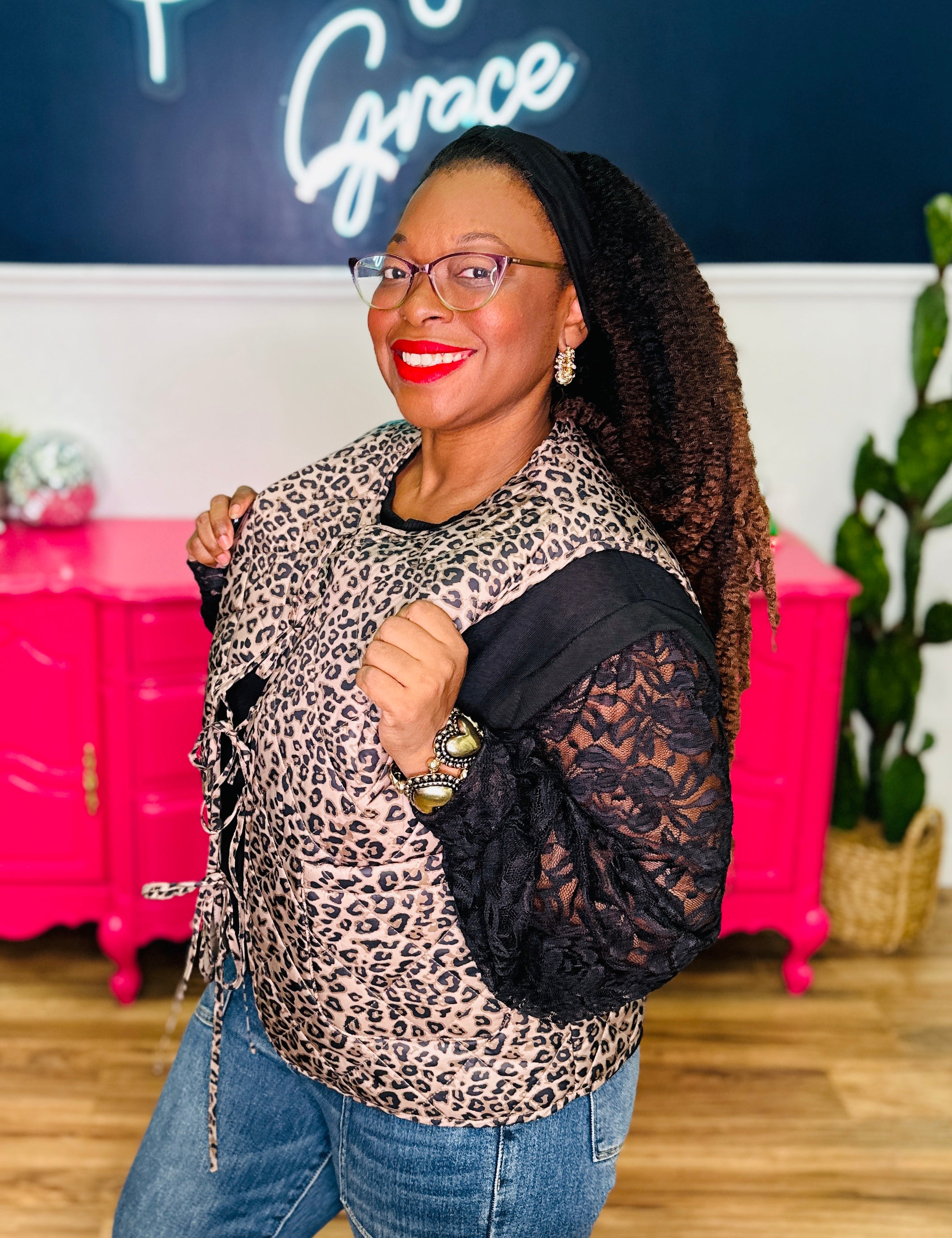 Leona Leopard Quilted Vest - LAST ONES FINAL SALE